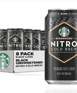 スターバックス ナイトロ コールドブリュー、ブラック 無糖、9.6 液量オンス缶 (8 パック) (パッケージは異なる場合があります)